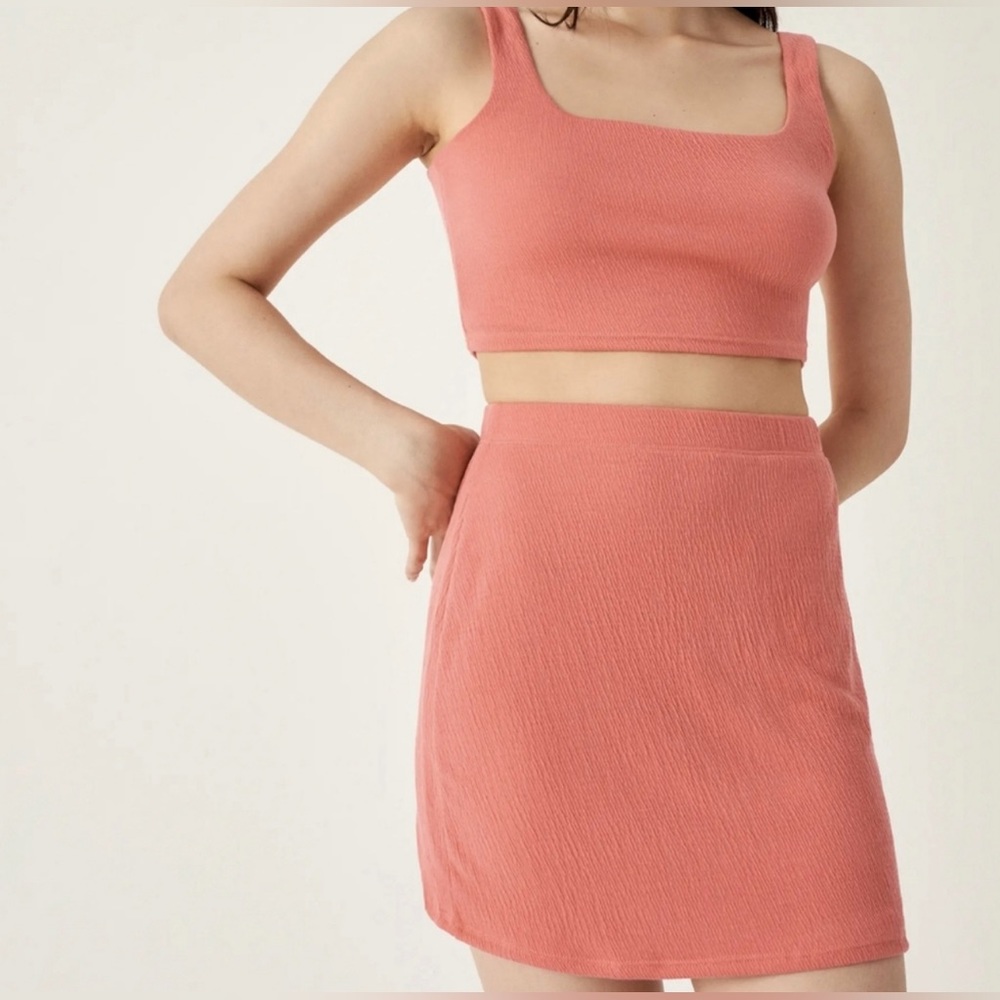 Reformation Kenzie New Two Piece Skirt Set in Rose Pink Women’s Size Large NWT